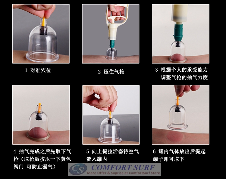 New 2017 - 12 Cups /24 Cups Set Of Vacuum Suction Body Cupping Pull Out a Vacuum Appartus Therapy